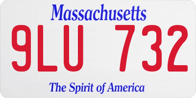 MA license plate 9LU732