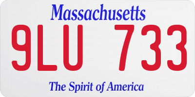 MA license plate 9LU733