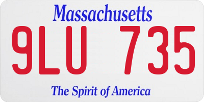 MA license plate 9LU735