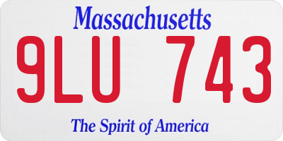 MA license plate 9LU743