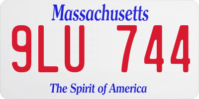 MA license plate 9LU744