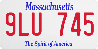 MA license plate 9LU745