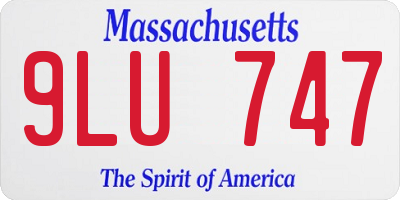 MA license plate 9LU747