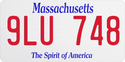 MA license plate 9LU748