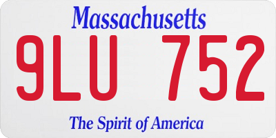 MA license plate 9LU752