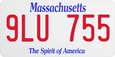 MA license plate 9LU755