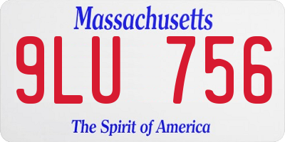 MA license plate 9LU756