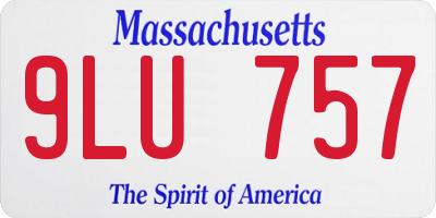 MA license plate 9LU757