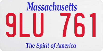 MA license plate 9LU761