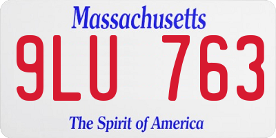 MA license plate 9LU763