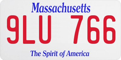 MA license plate 9LU766