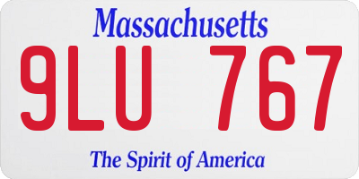 MA license plate 9LU767