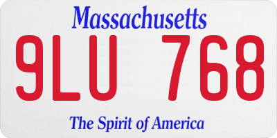 MA license plate 9LU768