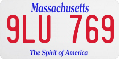 MA license plate 9LU769