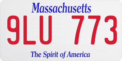 MA license plate 9LU773