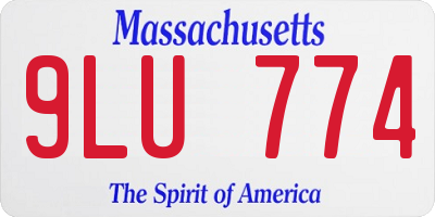 MA license plate 9LU774