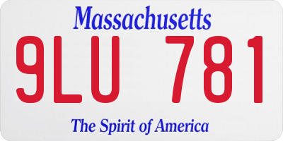 MA license plate 9LU781