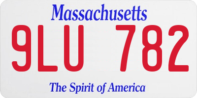 MA license plate 9LU782