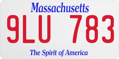 MA license plate 9LU783