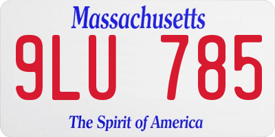 MA license plate 9LU785