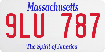 MA license plate 9LU787