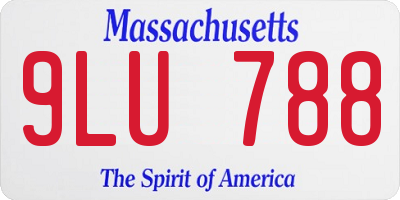 MA license plate 9LU788