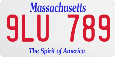 MA license plate 9LU789