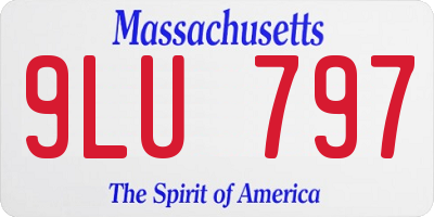 MA license plate 9LU797