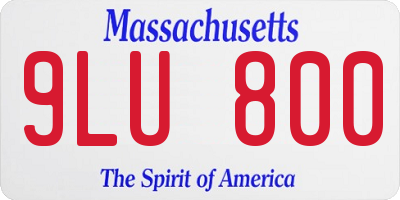 MA license plate 9LU800