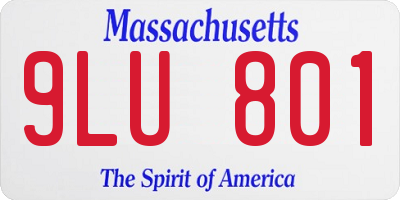 MA license plate 9LU801