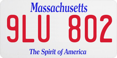 MA license plate 9LU802