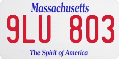 MA license plate 9LU803