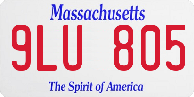 MA license plate 9LU805