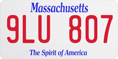 MA license plate 9LU807