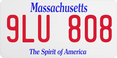 MA license plate 9LU808