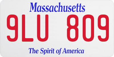MA license plate 9LU809