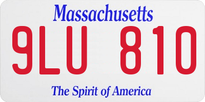 MA license plate 9LU810