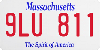 MA license plate 9LU811
