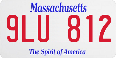 MA license plate 9LU812