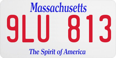 MA license plate 9LU813