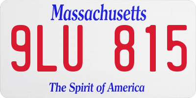 MA license plate 9LU815
