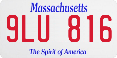 MA license plate 9LU816