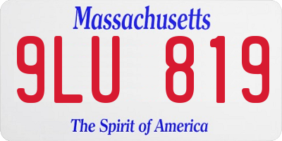 MA license plate 9LU819