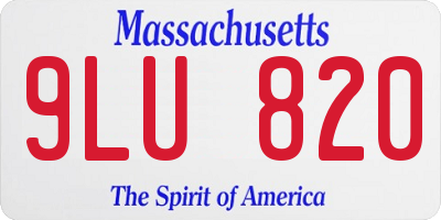 MA license plate 9LU820