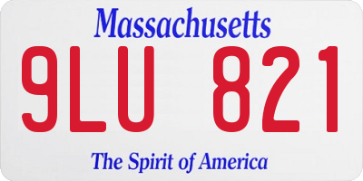 MA license plate 9LU821