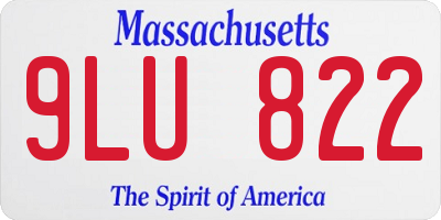 MA license plate 9LU822