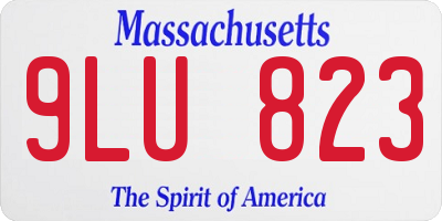 MA license plate 9LU823