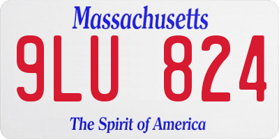 MA license plate 9LU824