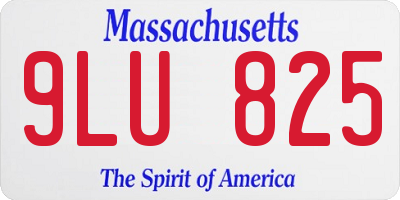 MA license plate 9LU825
