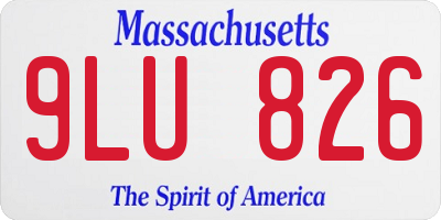 MA license plate 9LU826